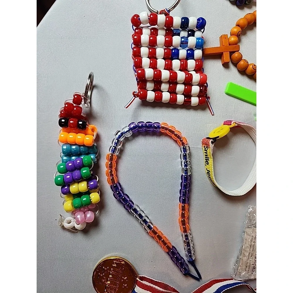 20+ Pcs Children's Costume Jewelry Jesus, WWJD, American Flag, Bracelets, Pins